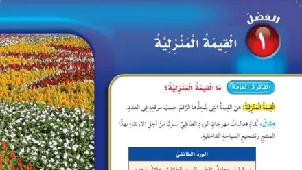 حل الفصل الأول القيمة المنزلية