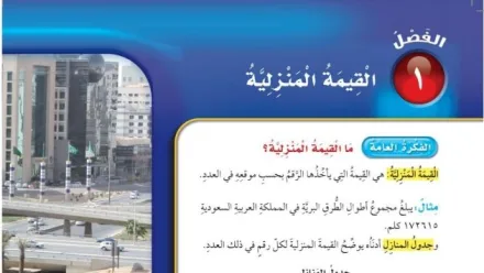 حل الفصل الأول القيمة المنزلية