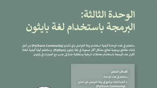 حل الوحدة الثالثة البرمجة باستخدام لغة بايثون
