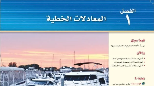 حل الفصل الأول المعادلات الخطية